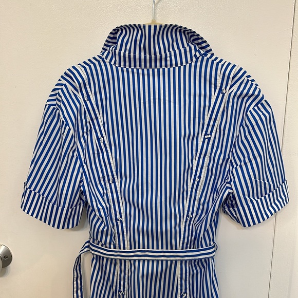 Nicholas striped cotton maxi summer dress blue US size 4 small - Picture 8 of 15